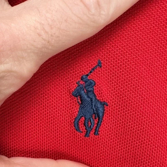 Polo Ralph Lauren Shirt Polo Long Sleeve Men Medium Red Performance Golf Pony